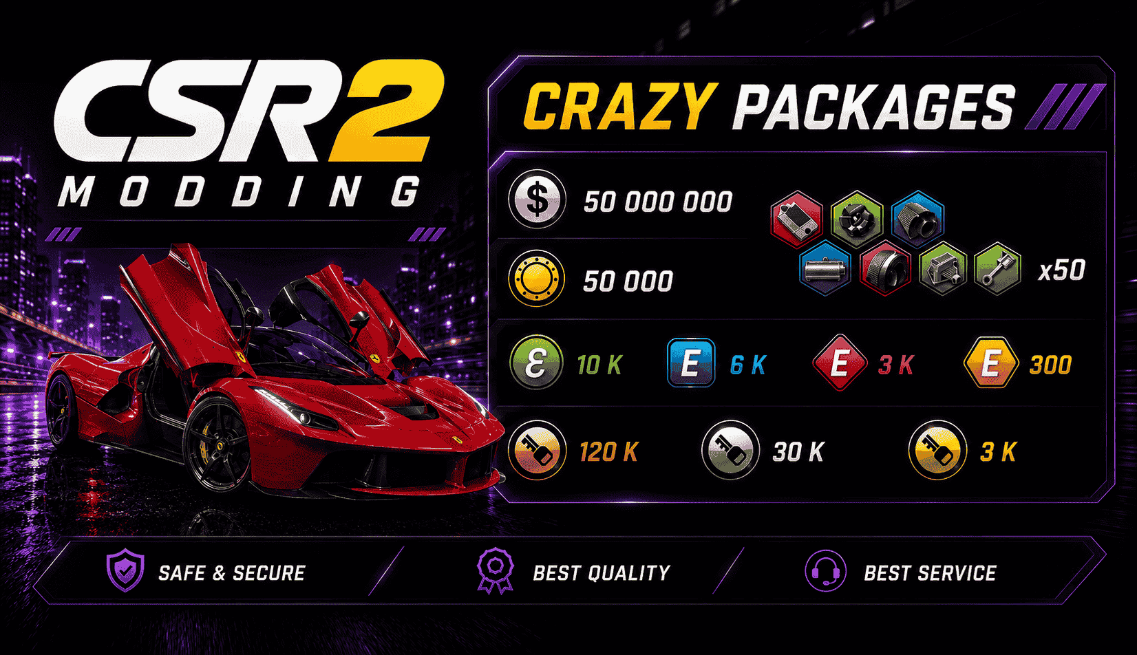 CSR2 mods packages — CSR2 modding delivery
